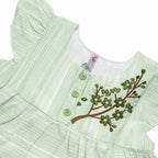 Girls Embroidered Frock - Green