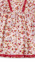 Girls Bunny Printed Frock - Pink