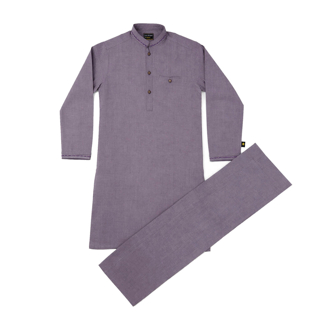 Boys Embroidered Shalwar Suits - Purple