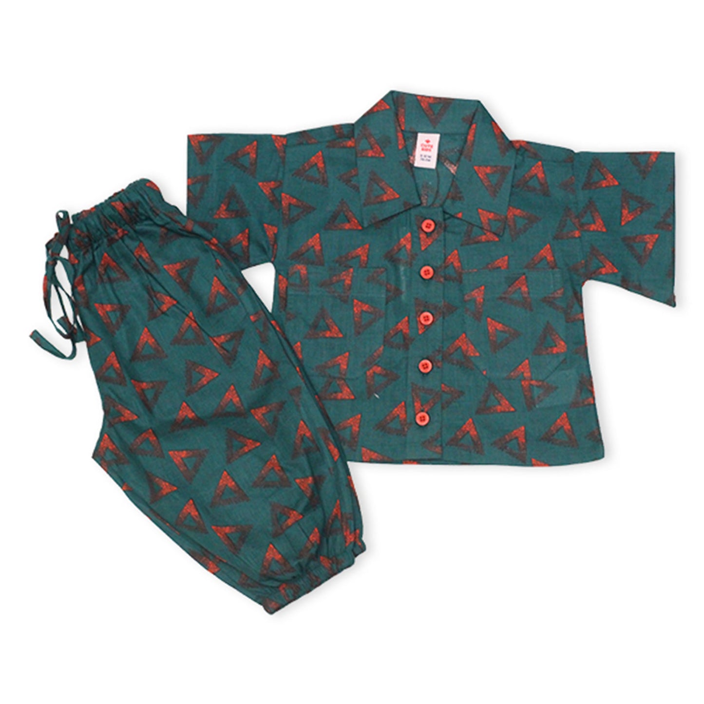 Girls Printed Co-ord Set – Green & Red