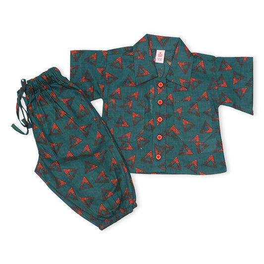Girls Printed Co-ord Set – Green & Red