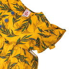 Girls Printed Lawn Frock – Yellow