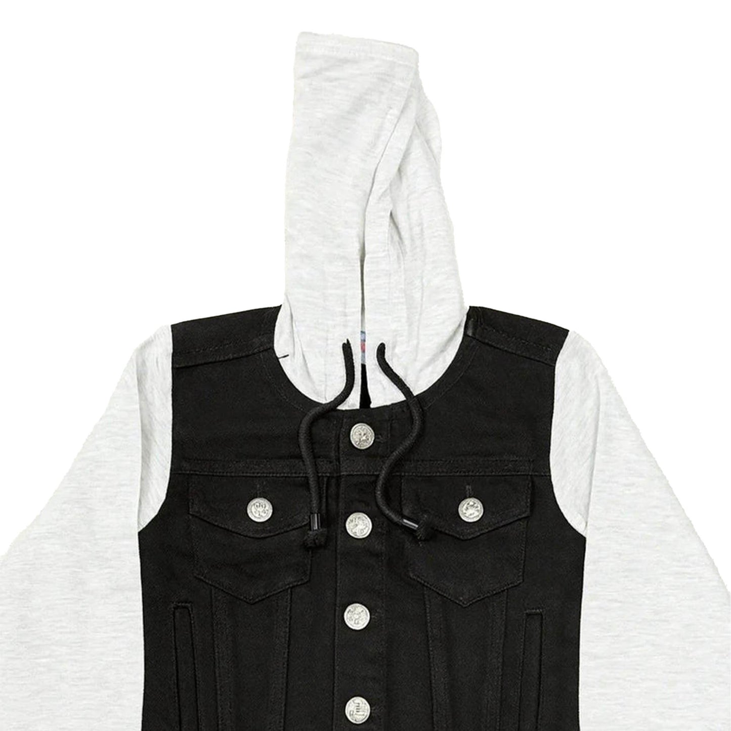 Denim Hooded Jacket - Black
