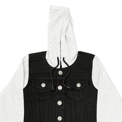 Denim Hooded Jacket - Black