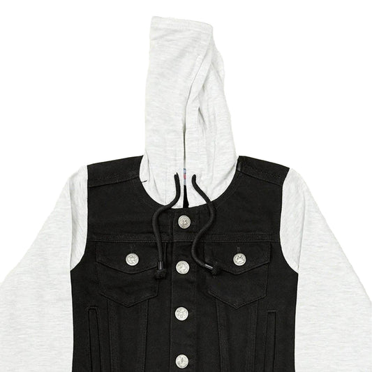 Denim Hooded Jacket - Black