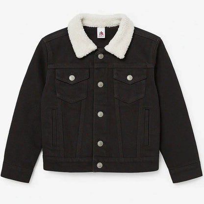 Denim Fur Jacket - Black