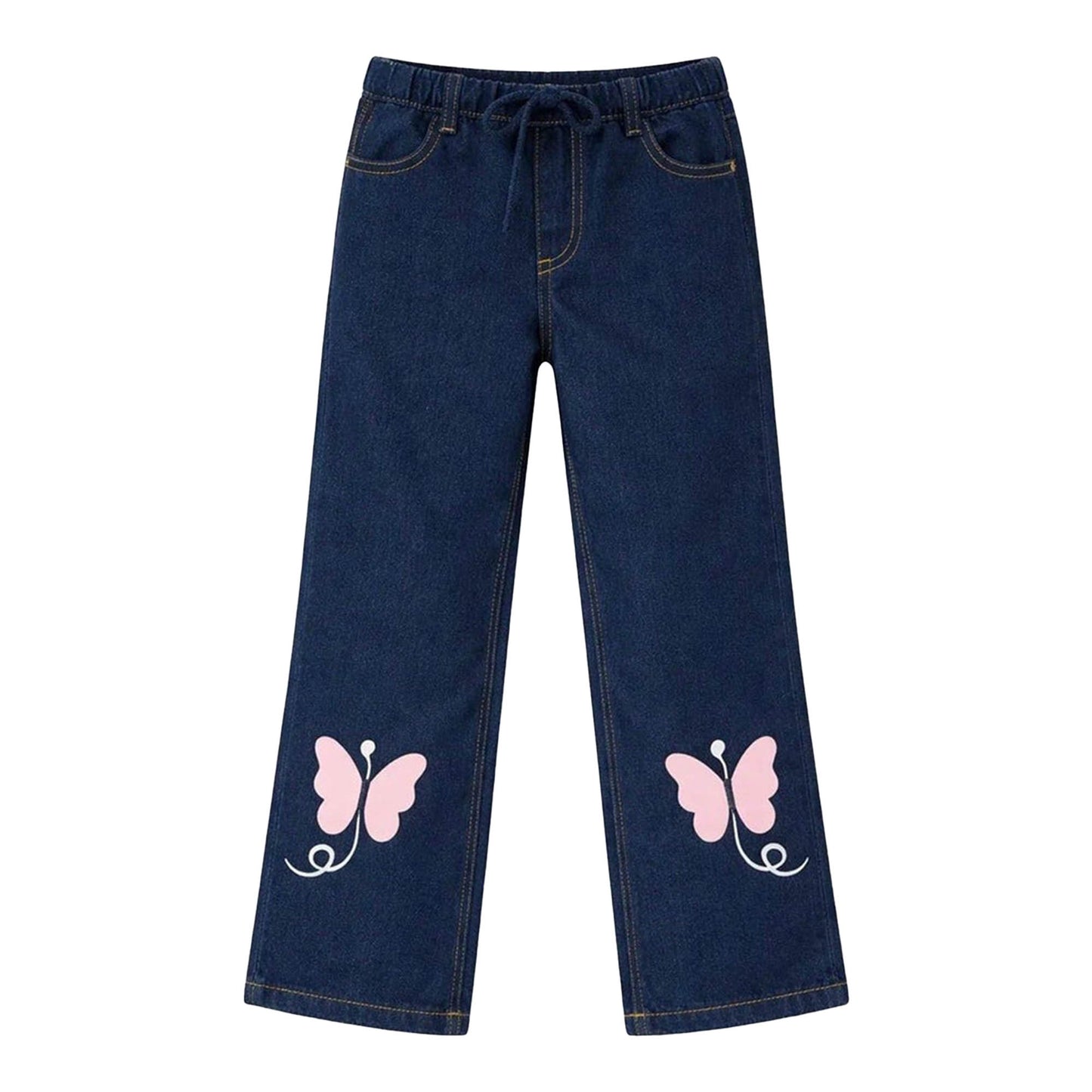 Butterfly Denim Pants - Mid Shade