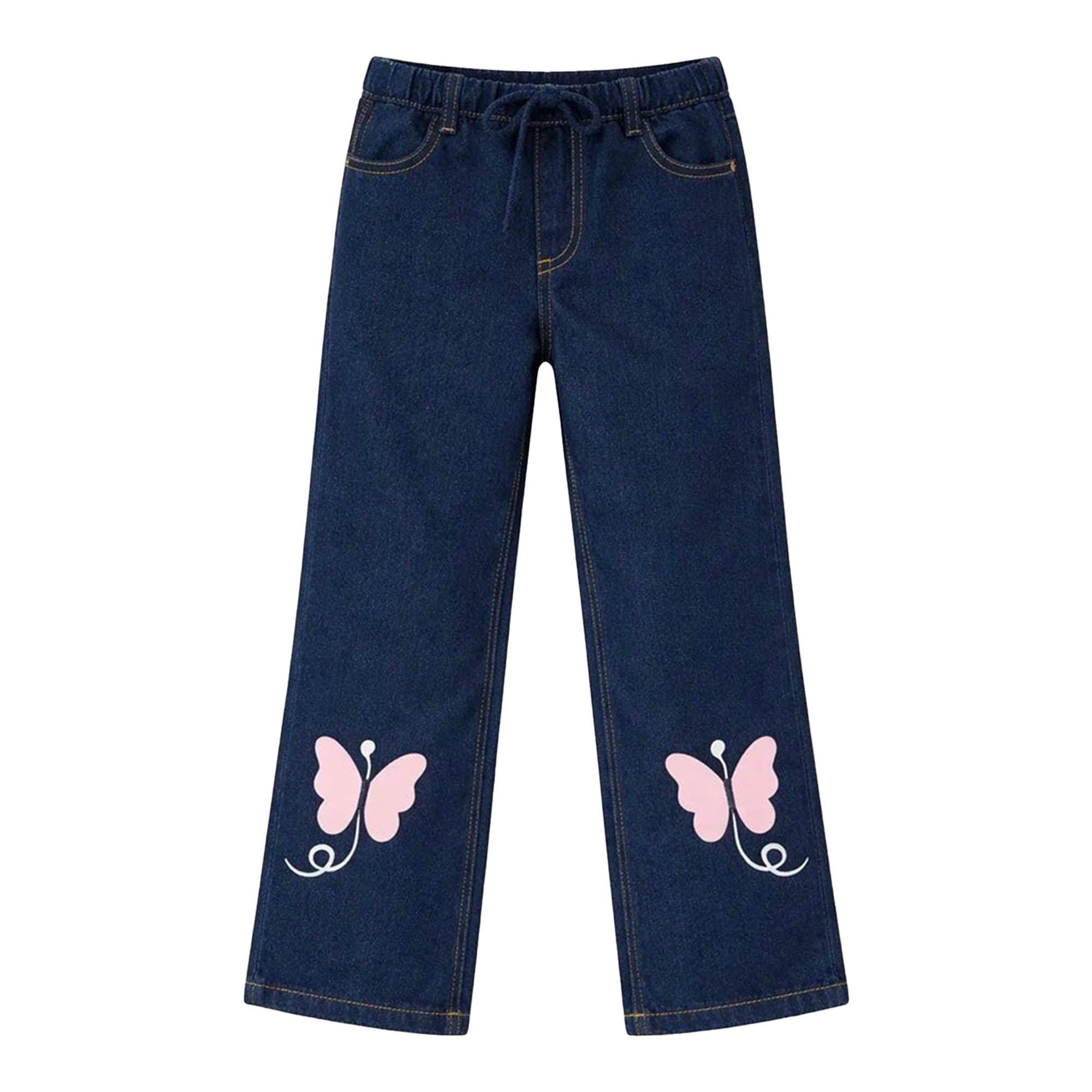 Butterfly Denim Pants - Mid Shade