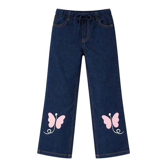 Butterfly Denim Pants - Mid Shade