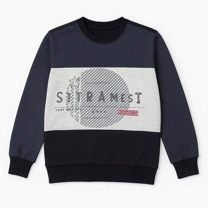 Crewneck cut and sew sweatshirt