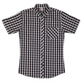 Boys Checkered Cotton Shirt – Navy & White