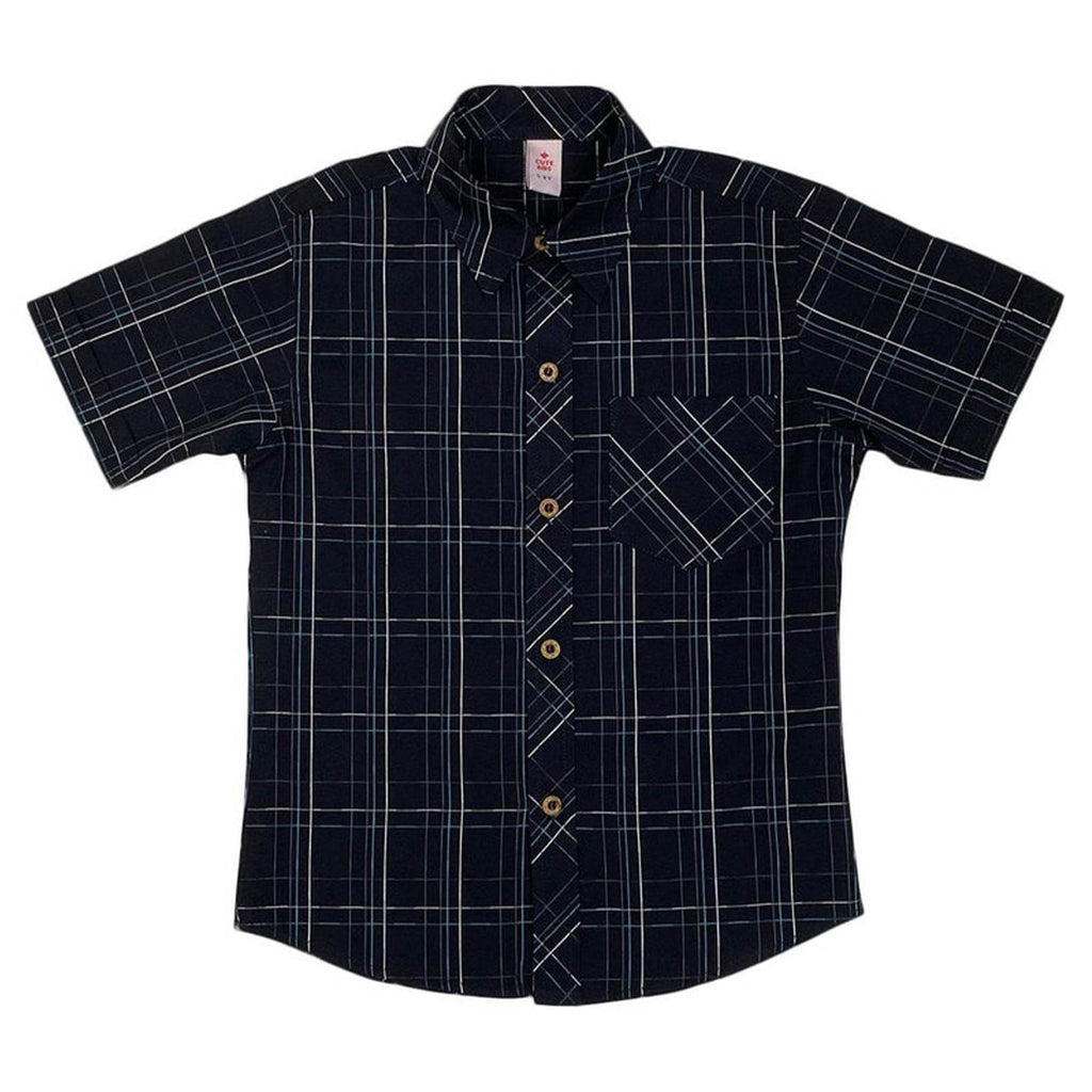 Boys Checkered Shirt – Black
