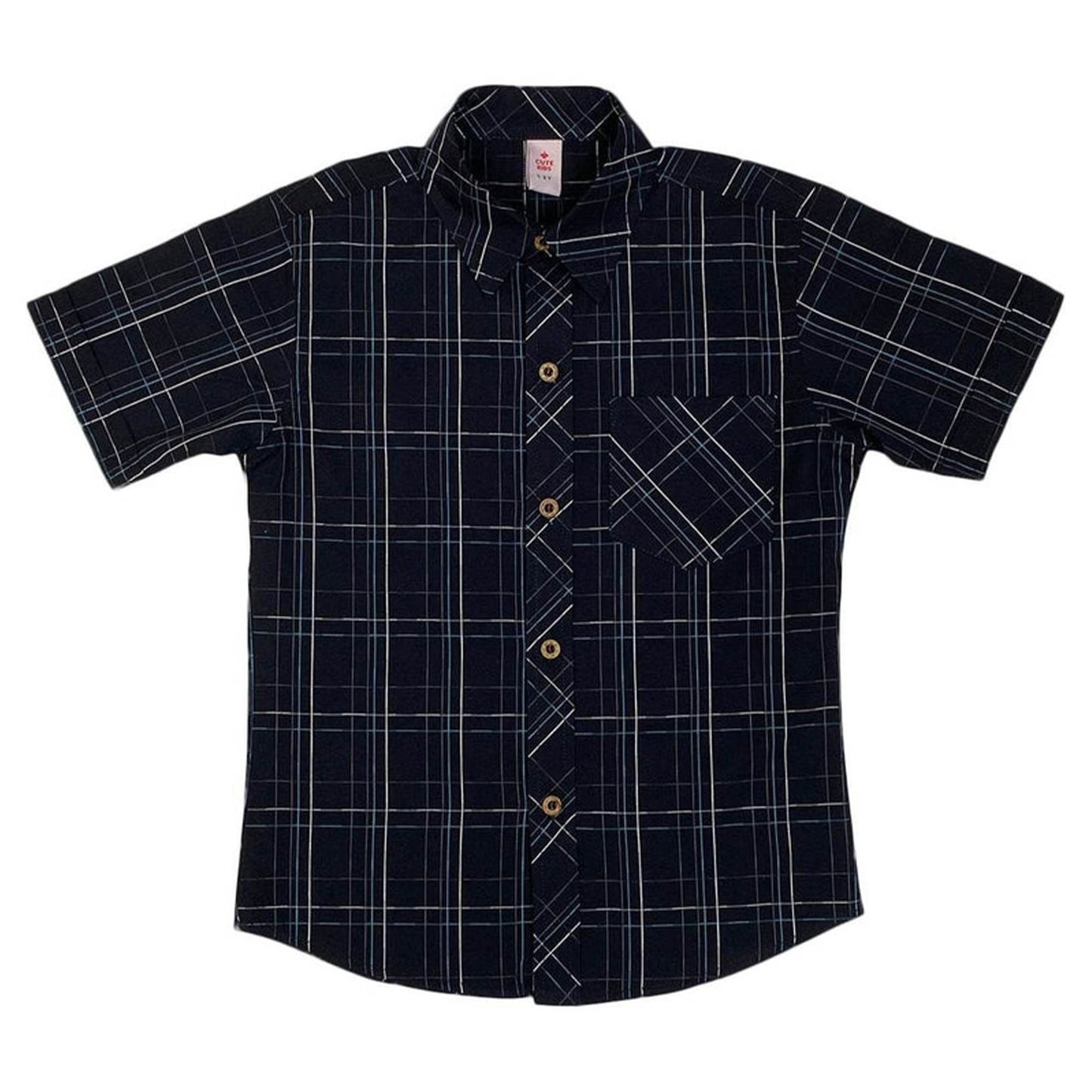 Boys Checkered Shirt – Black