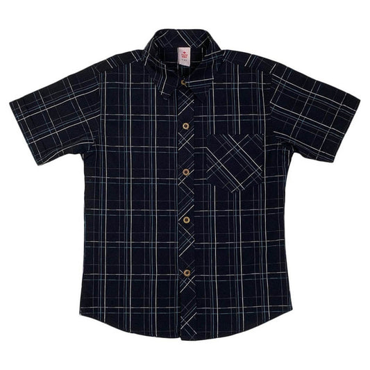 Boys Checkered Shirt – Black