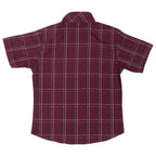 Boys Checkered Shirt – Maroon