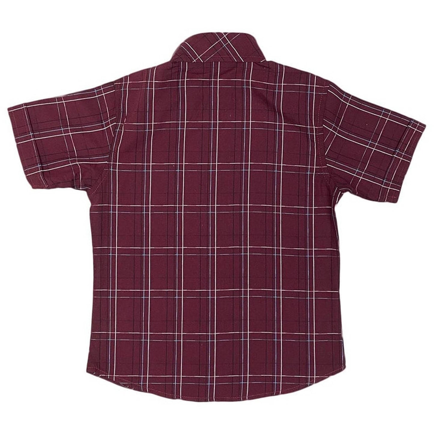 Boys Checkered Shirt – Maroon & White