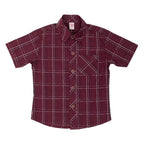 Boys Checkered Shirt – Maroon