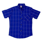 Boys Checkered Shirt - Royal Blue