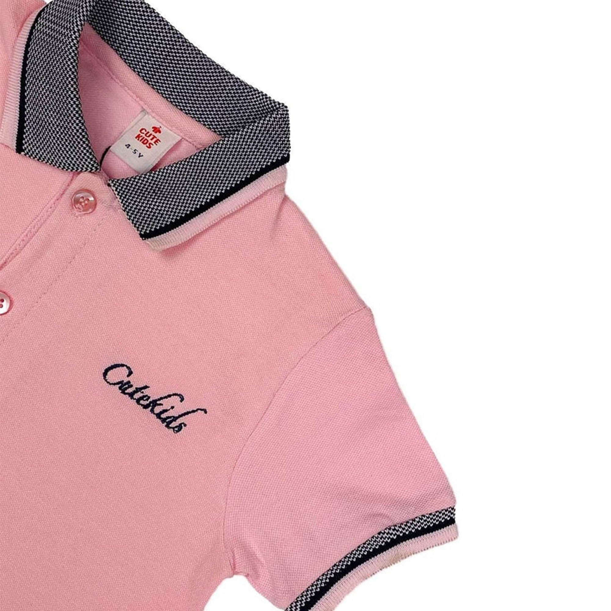 Logo Embroidered Polo - Pink