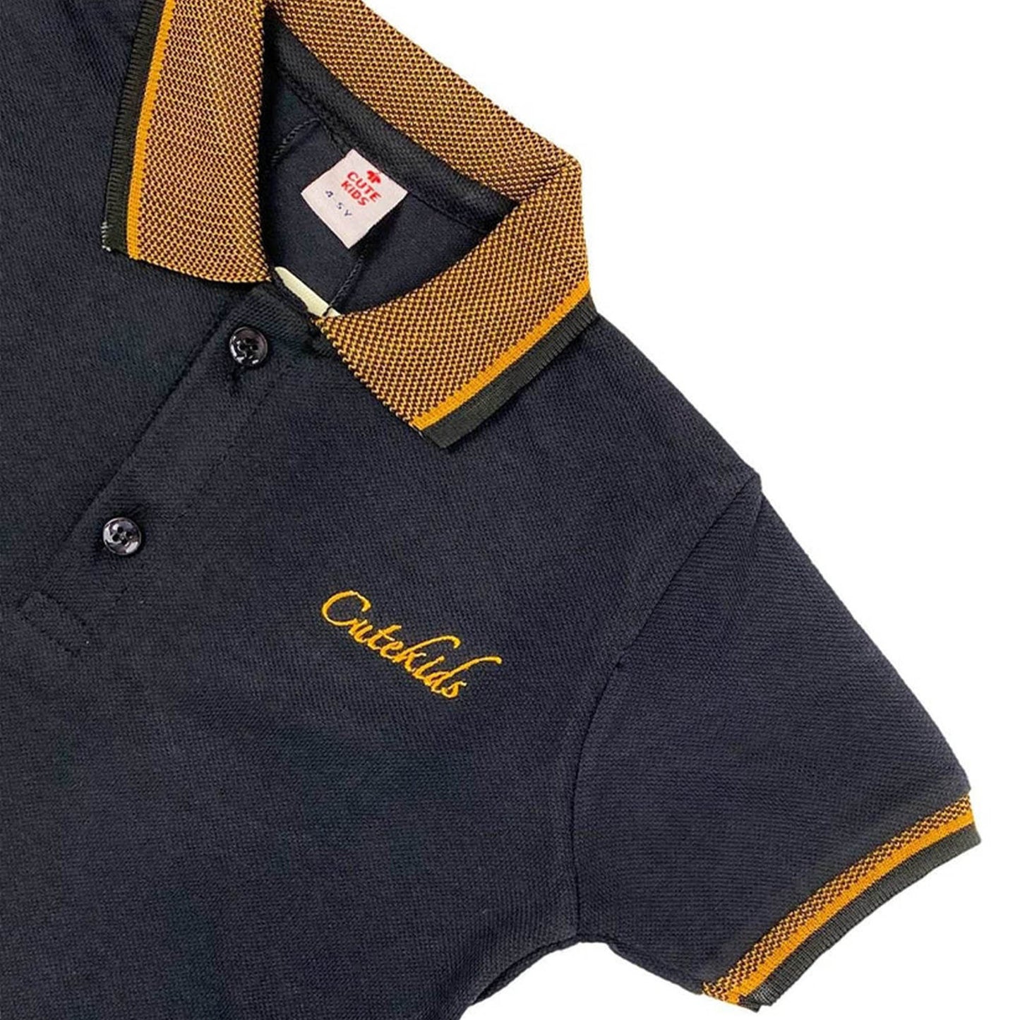 Logo Embroidered Polo - Black