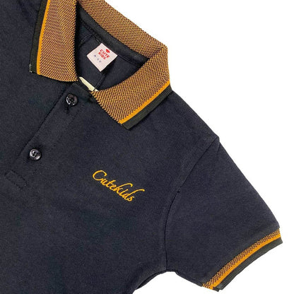 Logo Embroidered Polo - Black