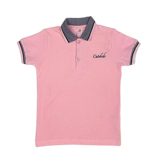 Logo Embroidered Polo - Pink