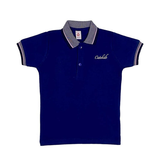 Logo Embroidered Polo-Navy