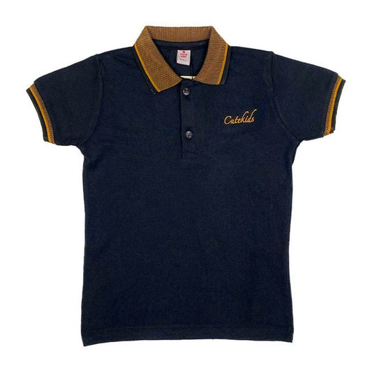 Logo Embroidered Polo - Black