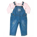 Newborn Denim Romper With - Pink Inner