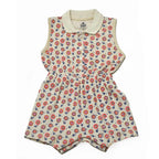 NewBorn Flower Printed Romper - Cream