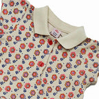 NewBorn Flower Printed Romper - Cream