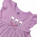 Newborn Printed Frock - Purple