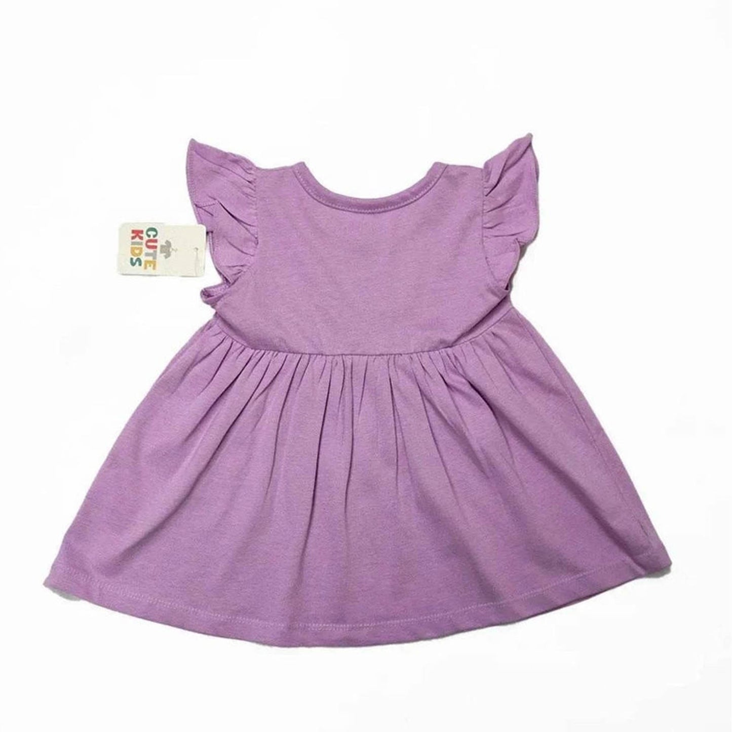 Newborn 3-Flower Printed Frock - Purple