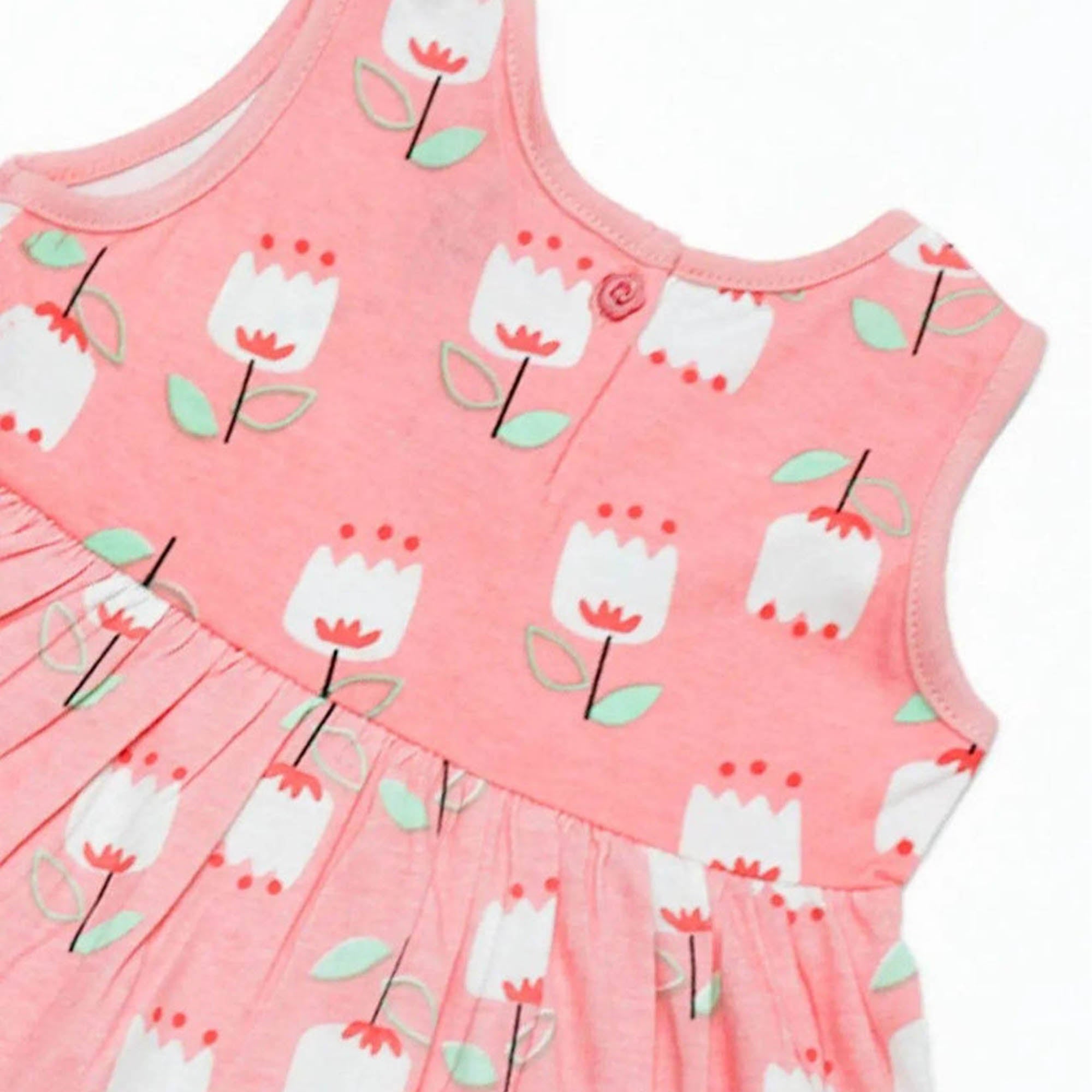 Newborn Flower Printed Frock - Pink