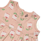 Newborn Printed Frock - Peach