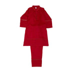 Girls Plain Co-ord Set - Red