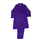 Girls Plain Co-ord Set - Purple