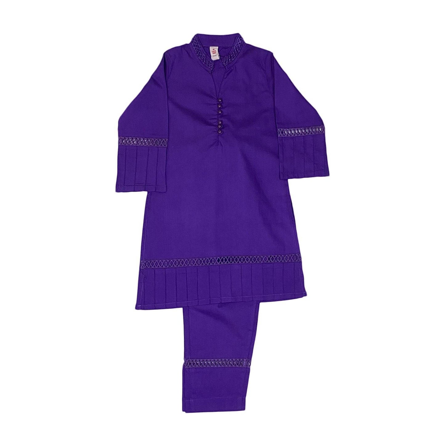 Girls Plain co-ord Set - Purple
