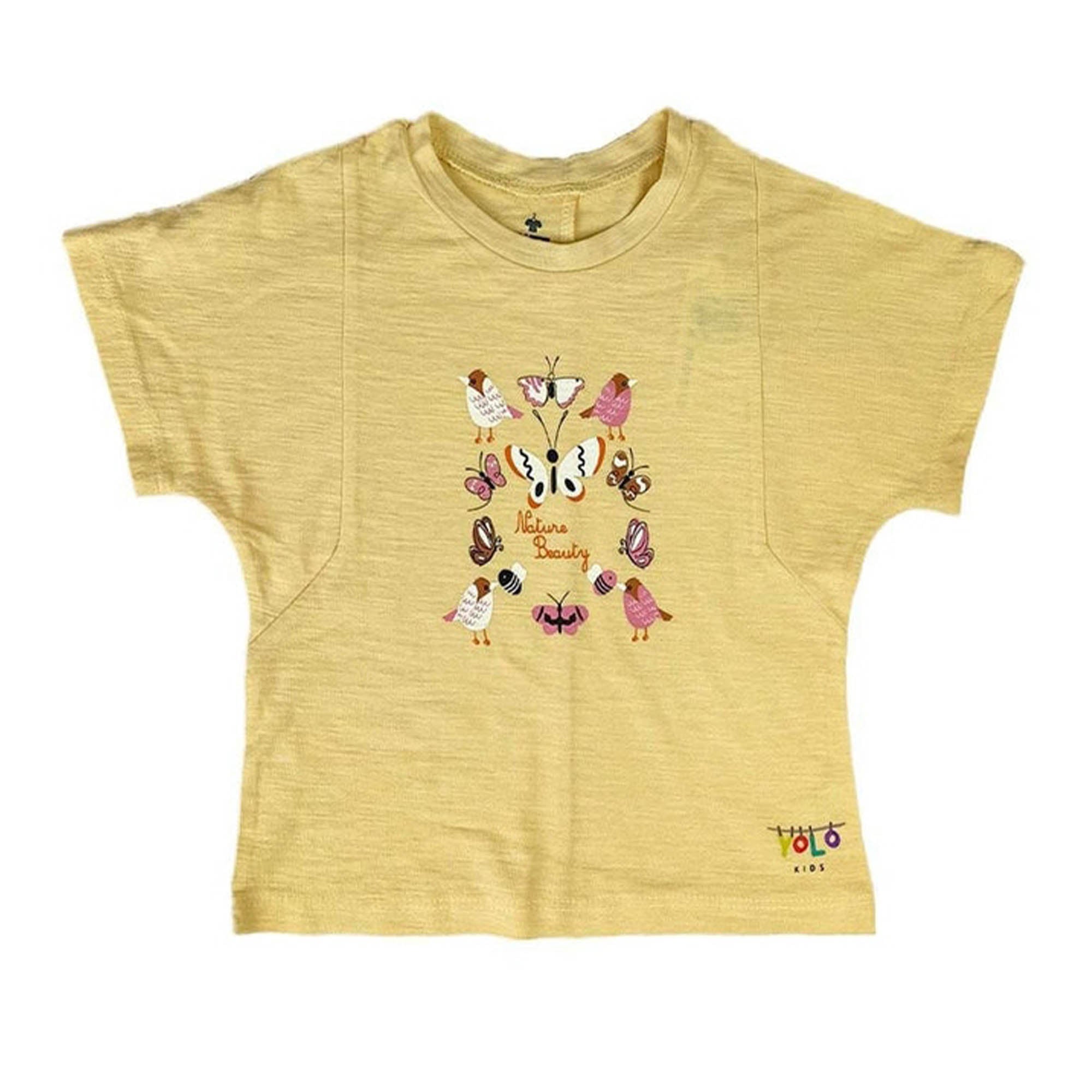 Girl T-Shirt butterfly - Light Yellow
