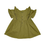 Girls Embroidered  Frock - Green
