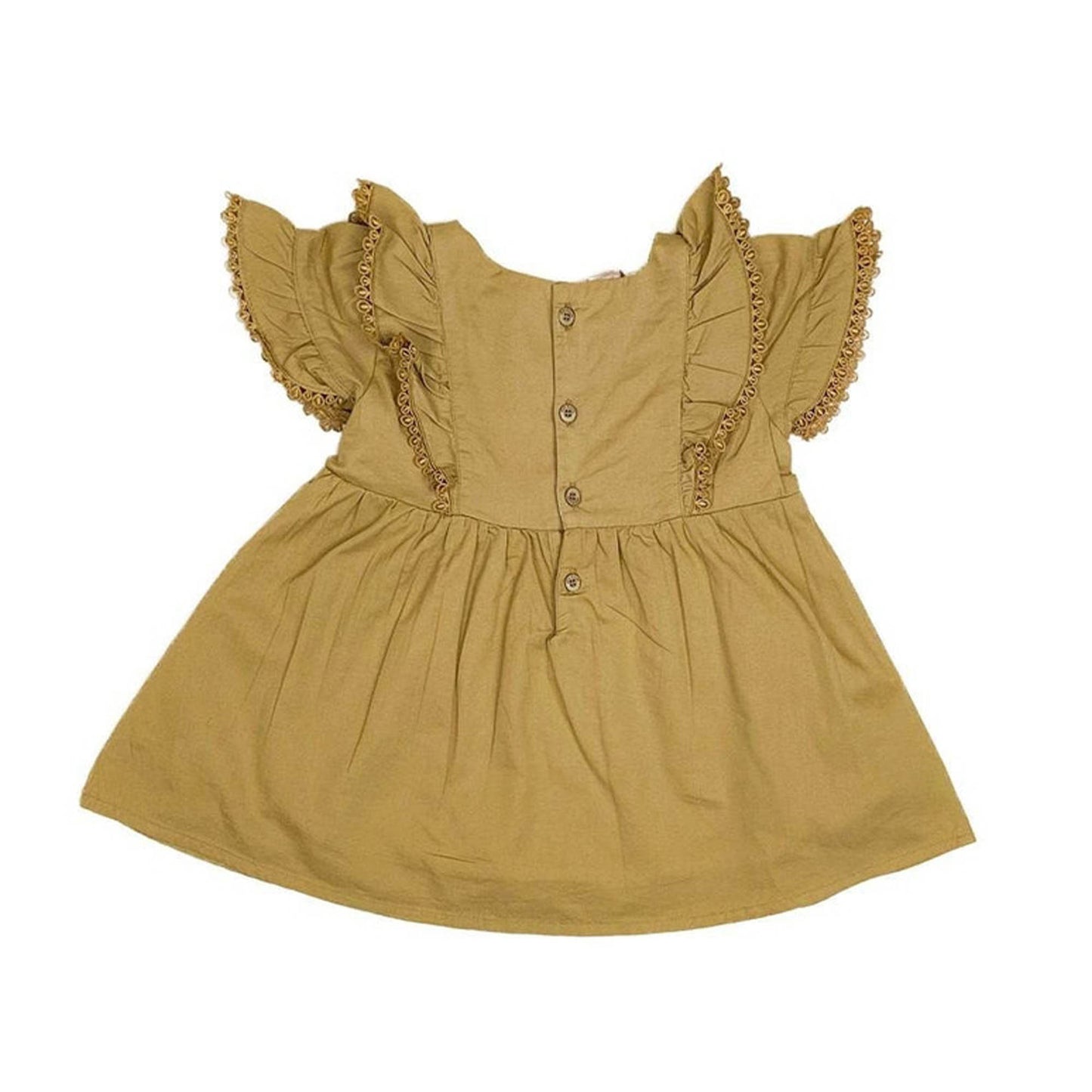 Girls Embroidered  Frock - Skin