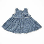 Newborn Frock With Hair Band - Blue