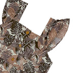 Girls Printed Frock-Brown