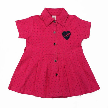 Newborn Polka Dots Frock - Pink