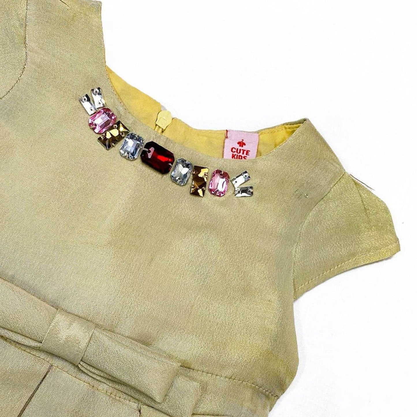 Girls Fancy Frock - Light Almond
