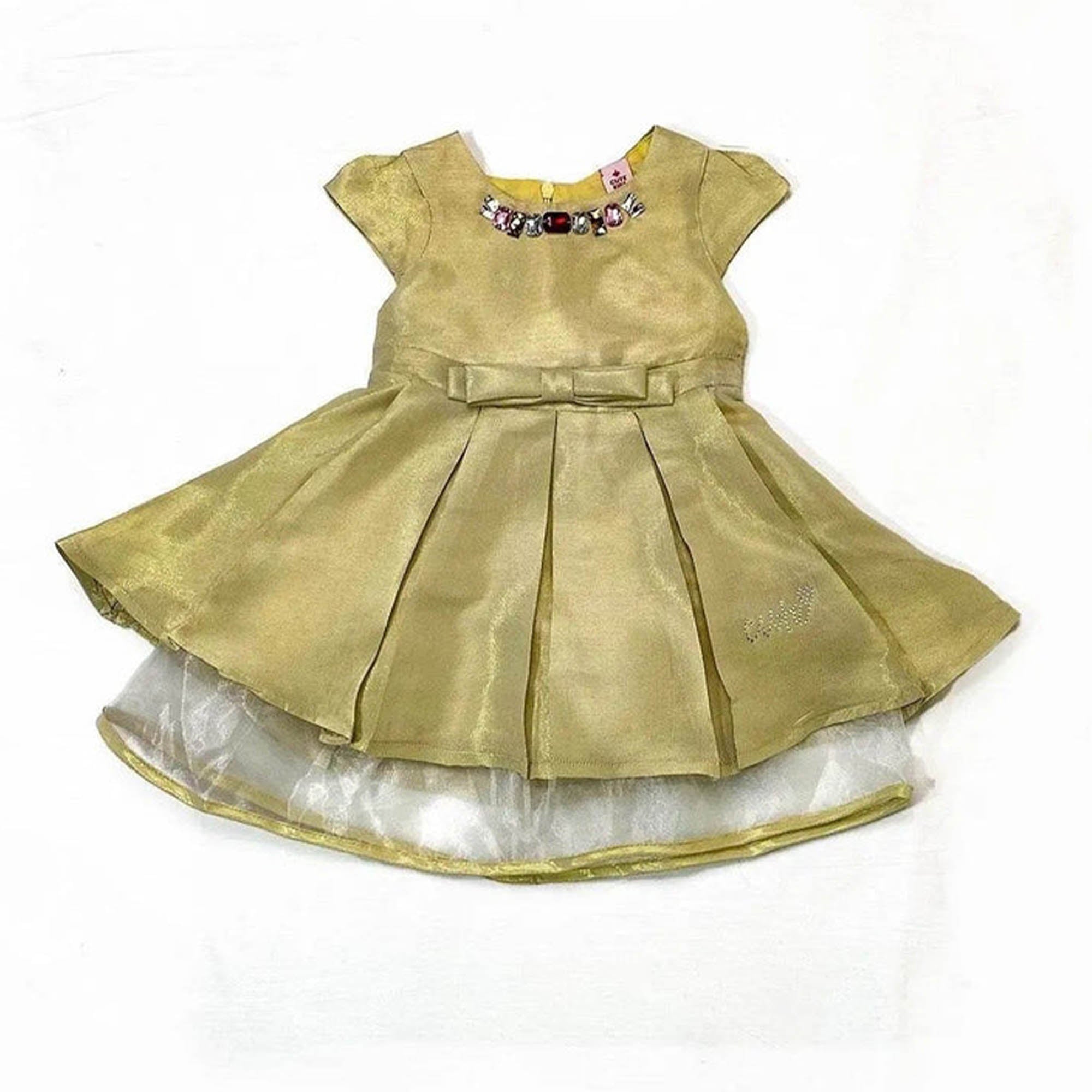 Girls Fancy Frock - Light Almond