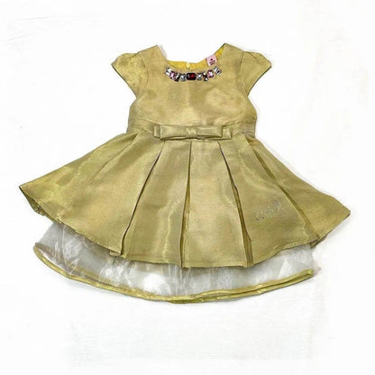 Girls Fancy Frock - Light Almond