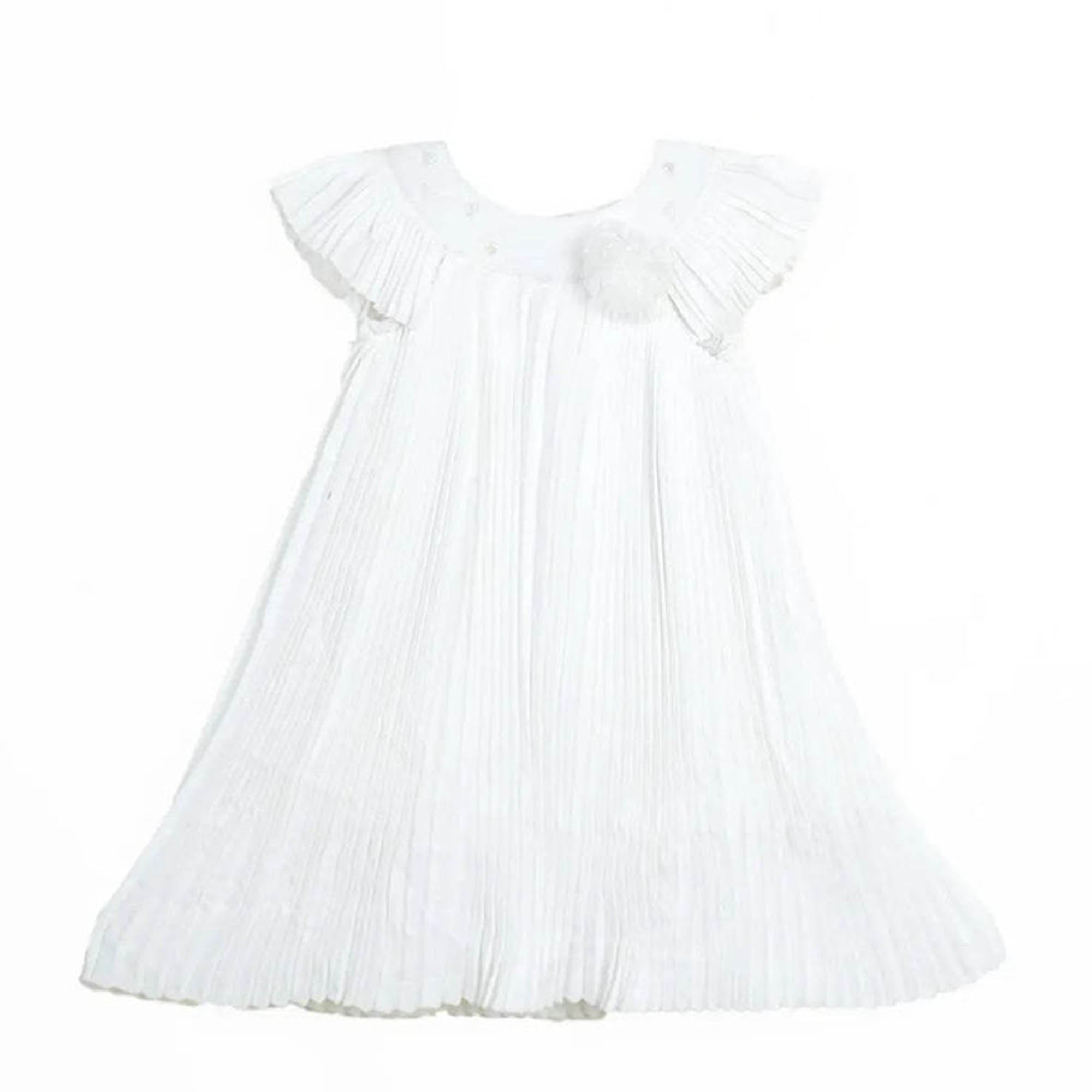Newborn Bow Frock - White