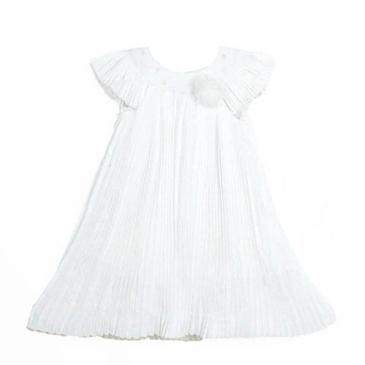 Newborn Bow Frock - White