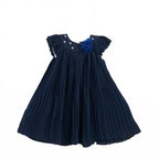 Newborn Fancy Bow Frock - Navy